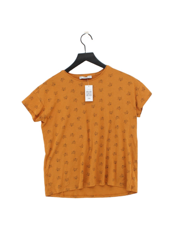 Mango Women's T-Shirt S Orange 100% Other