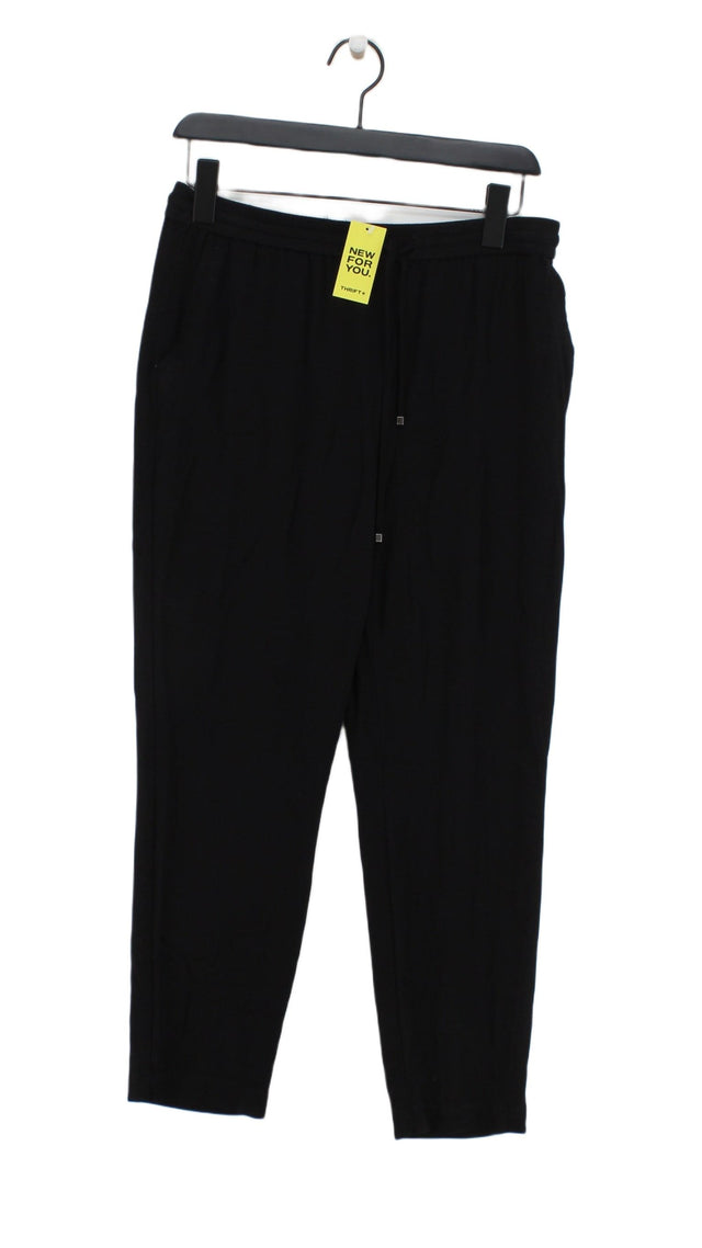 The White Label Women's Suit Trousers UK 12 Black Viscose with Other