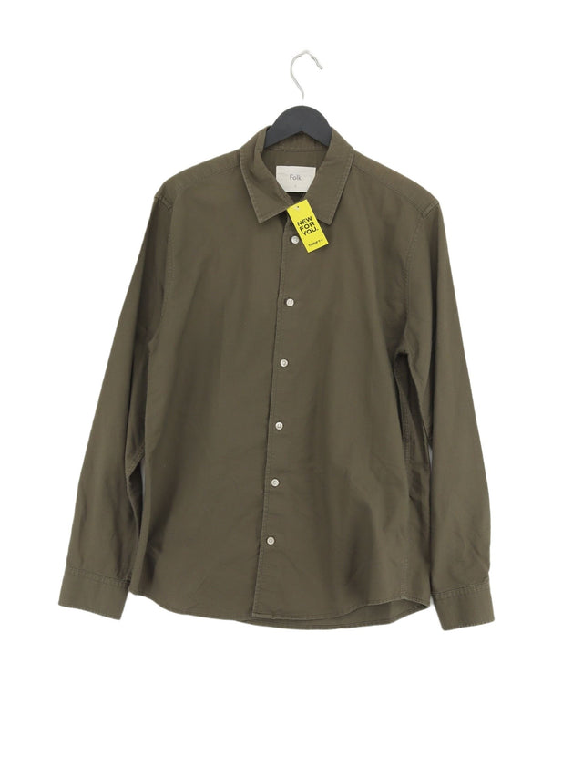 Folk Men's Shirt Chest: 40 in Green 100% Cotton