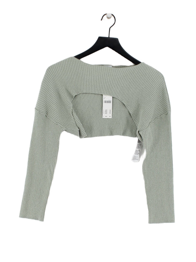 Urban Outfitters Women's Top XS Green Cotton with Elastane, Nylon