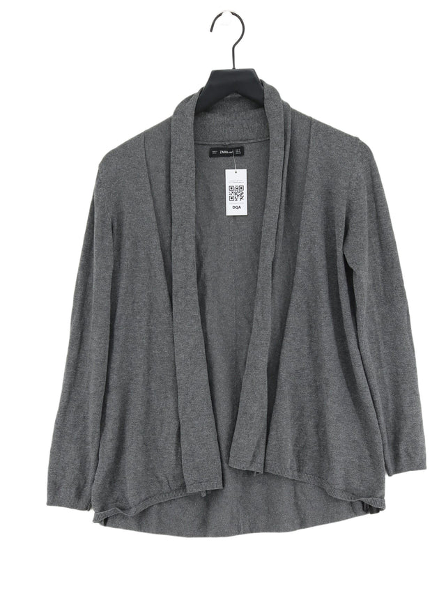 Zara Knitwear Women's Cardigan M Grey Viscose with Nylon
