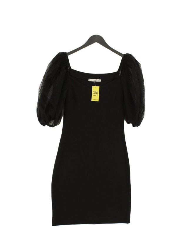 MNG Women's Midi Dress XS Black Viscose with Elastane, Polyamide