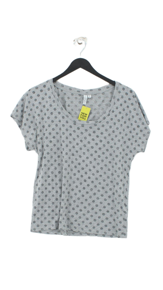 & Other Stories Women's T-Shirt UK 8 Grey Polyester with Cotton