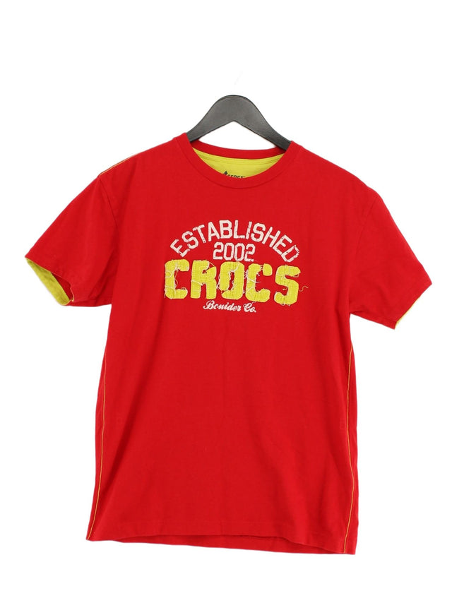 Crocs Men's T-Shirt S Red 100% Cotton