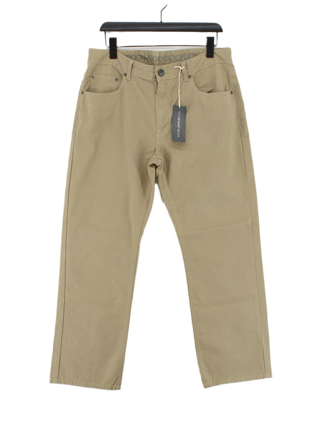 Rocha.John Rocha Men's Trousers W 36 in Tan 100% Cotton