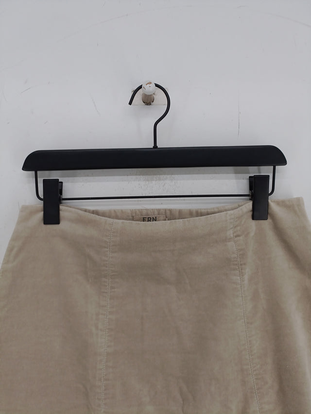 Fransa Women's Midi Skirt Uk 12 Tan Cotton with Spandex