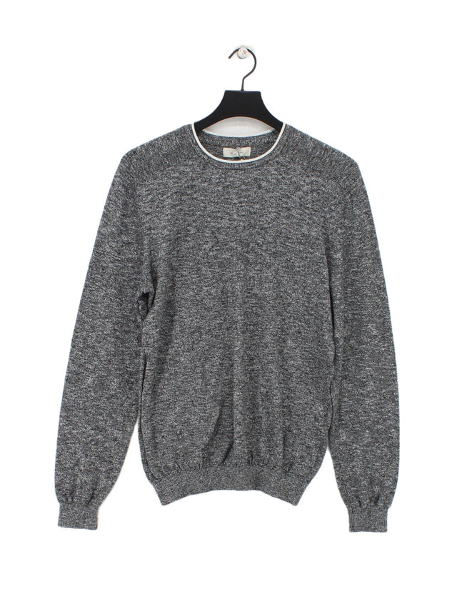 River Island Men's Jumper M Grey Cotton with Polyester