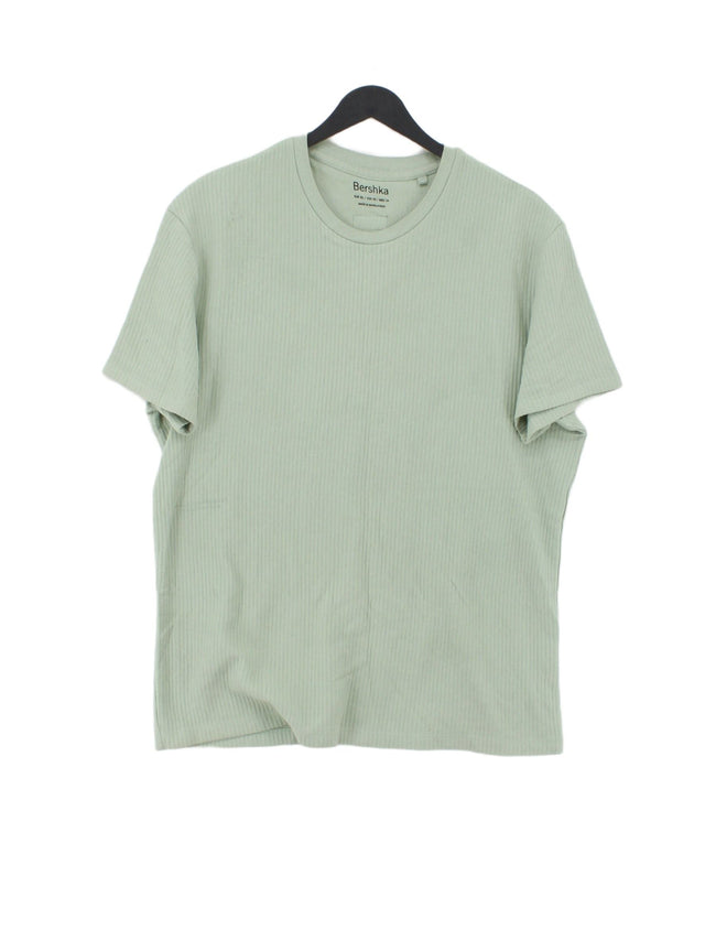 Bershka Men's T-Shirt XS Green 100% Cotton