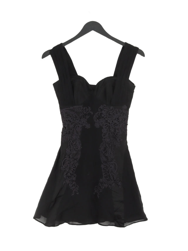 Karen Millen Women's Mini Dress UK 6 Black 100% Silk