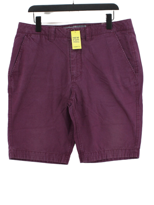 FatFace Men's Shorts W 36 in Purple 100% Cotton