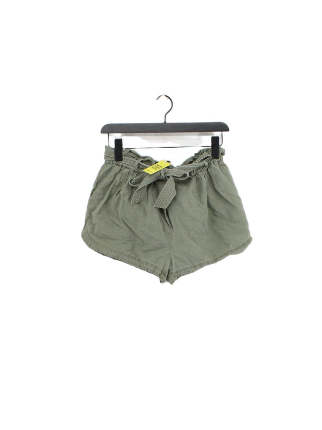 Frame Women's Shorts S Green Linen with Lyocell Modal