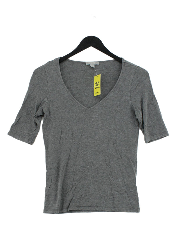 Pure Collection Women's T-Shirt UK 10 Grey Lyocell Modal with Elastane