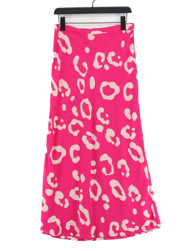 Dancing Leopard Women's Midi Skirt UK 12 Pink 100% Polyester