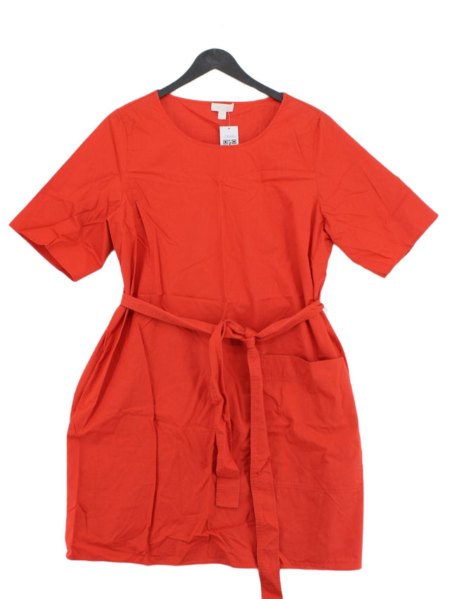 COS Women's Midi Dress S Orange 100% Cotton