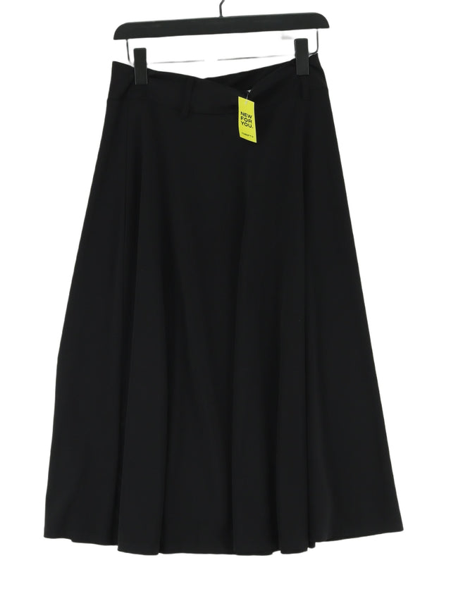 Next Women's Midi Skirt UK 10 Black Polyester with Elastane