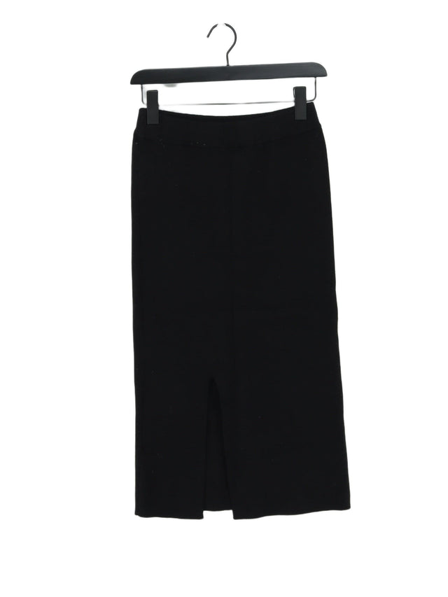NA-KD Women's Midi Skirt S Black Viscose with Polyamide, Polyester