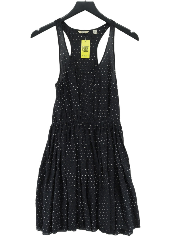 Jack Wills Women's Midi Dress UK 8 Black 100% Silk