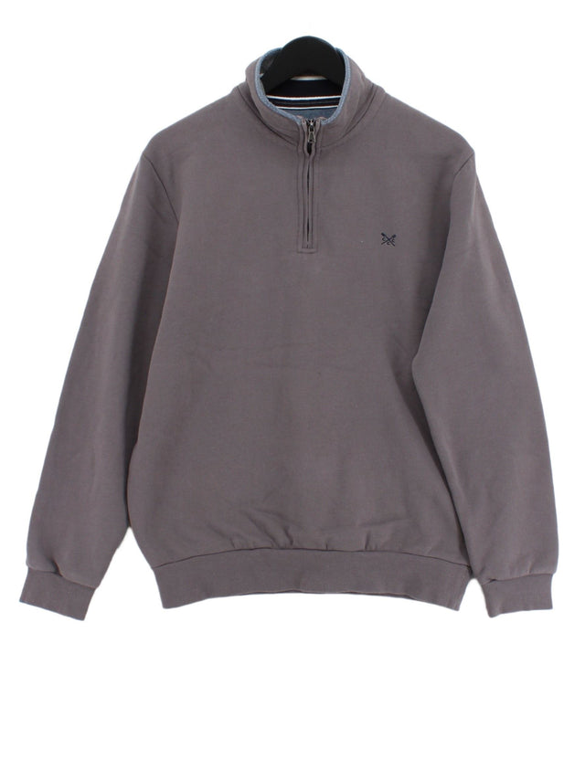 Crew Clothing Men's Jumper L Grey Cotton with Polyester