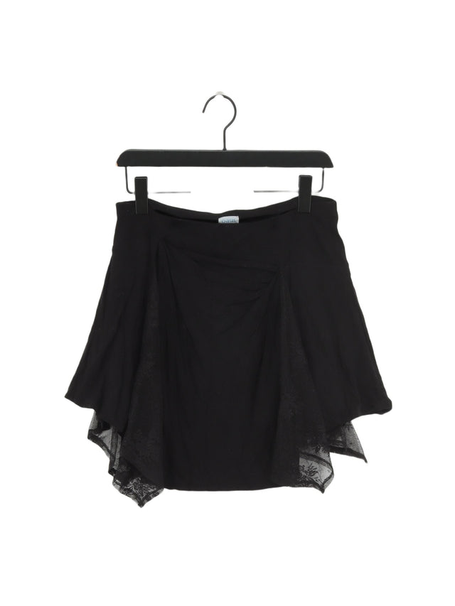 Oasis Women's Midi Skirt UK 10 Black Viscose with Polyester