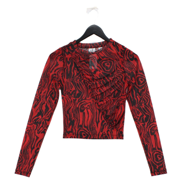 Collusion Women's Top UK 8 Red Polyester with Elastane