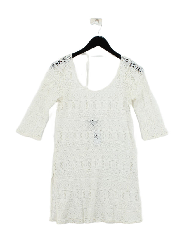 Topshop Women's Top M White Cotton with Polyester