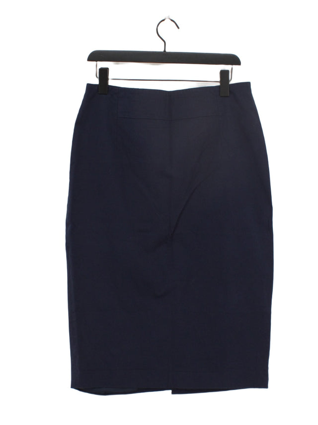 Jigsaw Women's Midi Skirt UK 14 Blue Cotton with Elastane, Polyester, Viscose