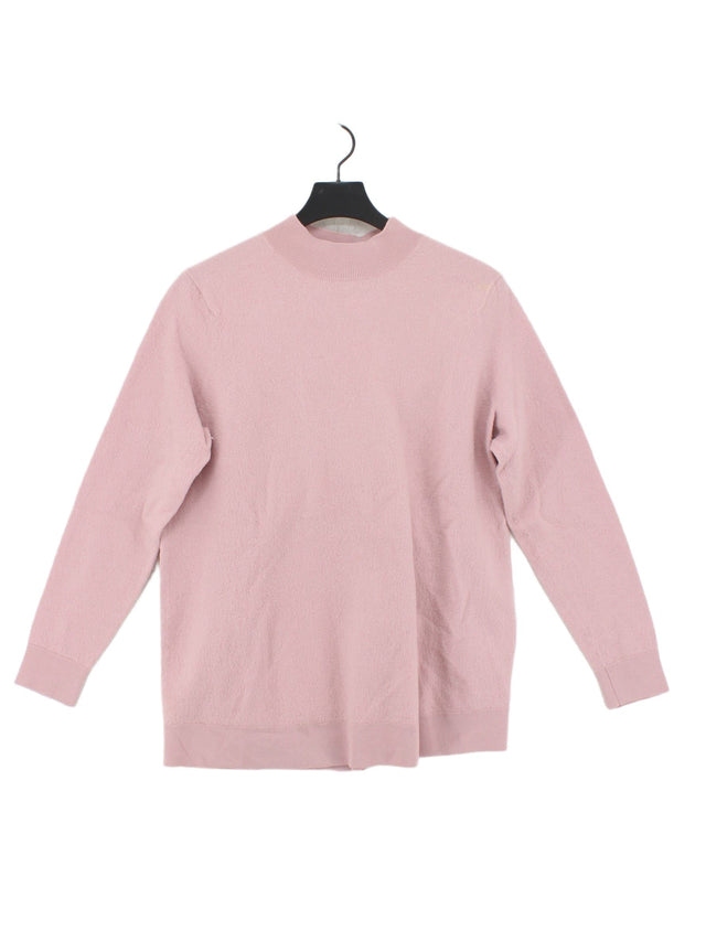 COS Women's Jumper L Pink 100% Wool