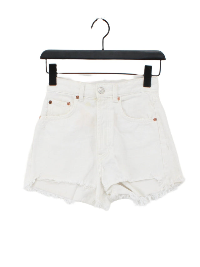 Zara Women's Shorts UK 6 White 100% Cotton