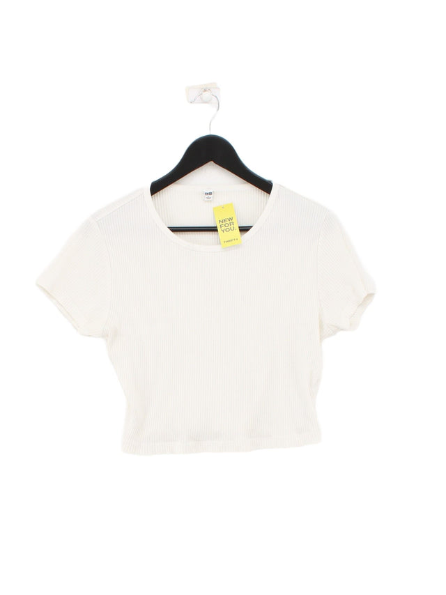 Uniqlo Women's T-Shirt L White Cotton with Elastane