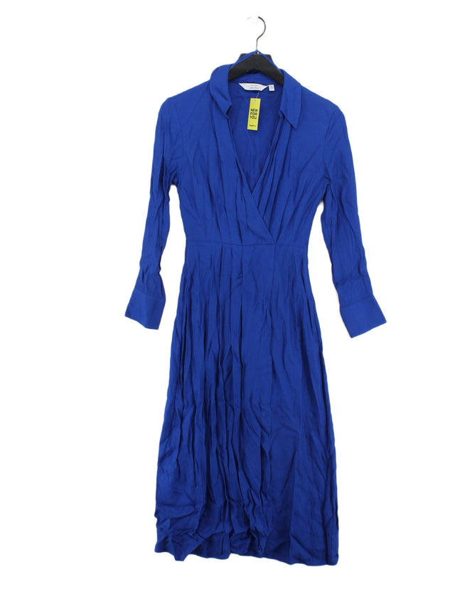 & Other Stories Women's Midi Dress UK 6 Blue 100% Viscose