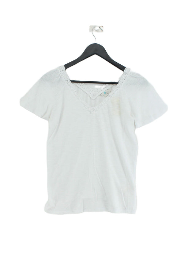 Boden Women's Top UK 10 White Cotton with Lyocell Modal