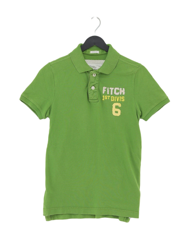 Abercrombie & Fitch Men's Polo S Green 100% Cotton