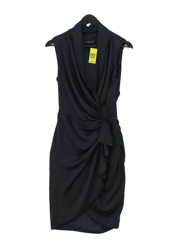 AllSaints Women's Midi Dress UK 8 Black 100% Polyester