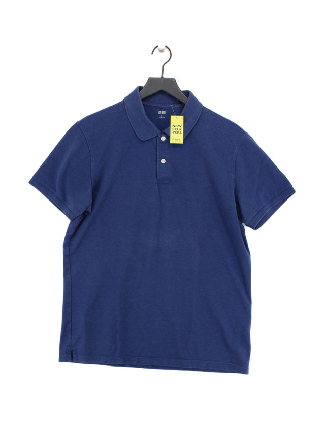 Uniqlo Men's Polo XL Blue Cotton with Polyester