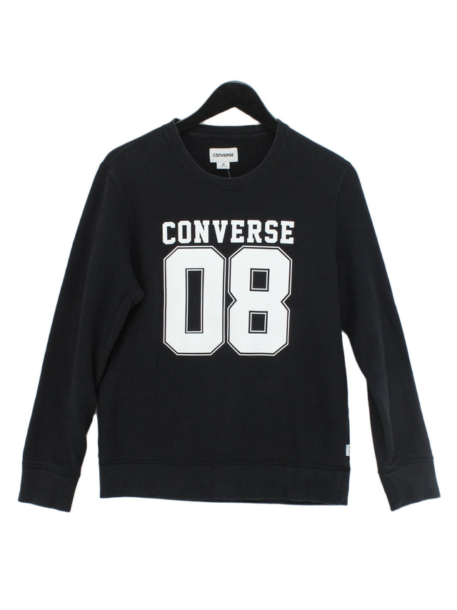 Converse Men's Jumper S Black Cotton with Polyester