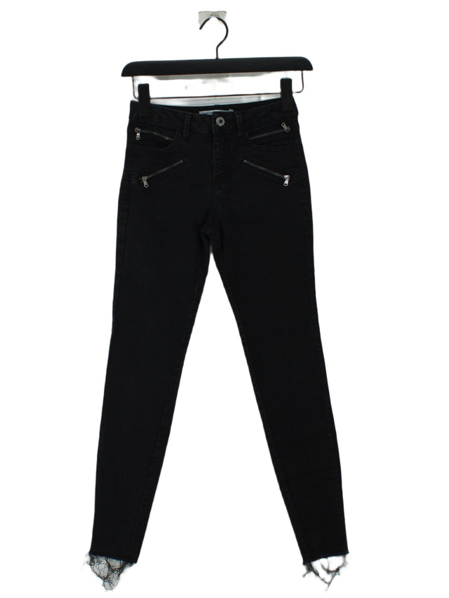 Zara Basic Women's Jeans UK 6 Black Cotton with Elastane, Polyester