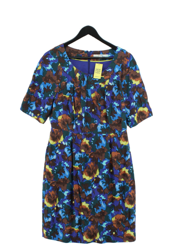 Boden Women's Midi Dress UK 14 Multi Silk with Polyester, Viscose