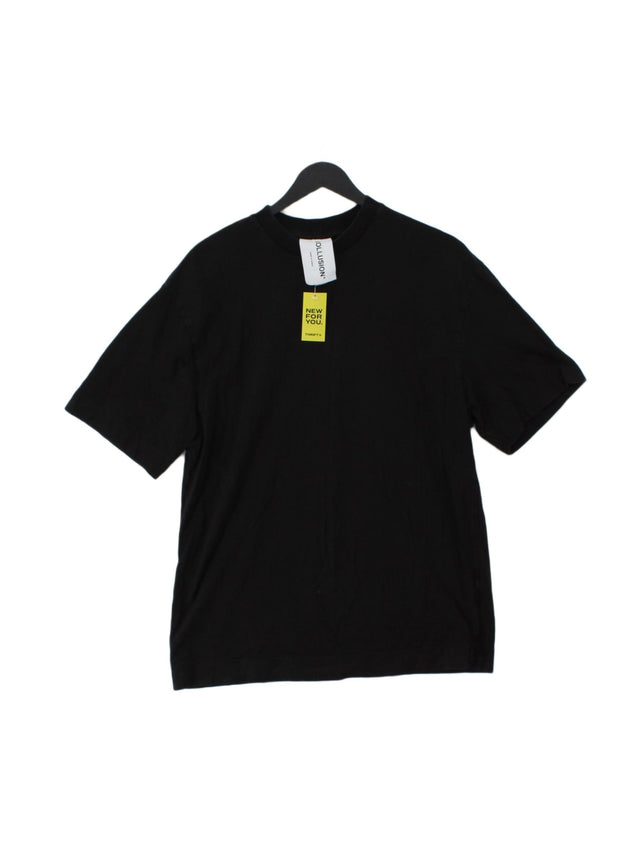 Collusion Men's T-Shirt M Black 100% Cotton