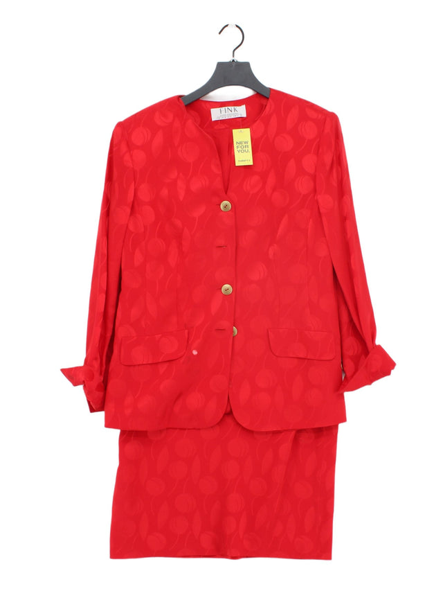 Fink Women's Two Piece Suit UK 14 Red 100% Silk