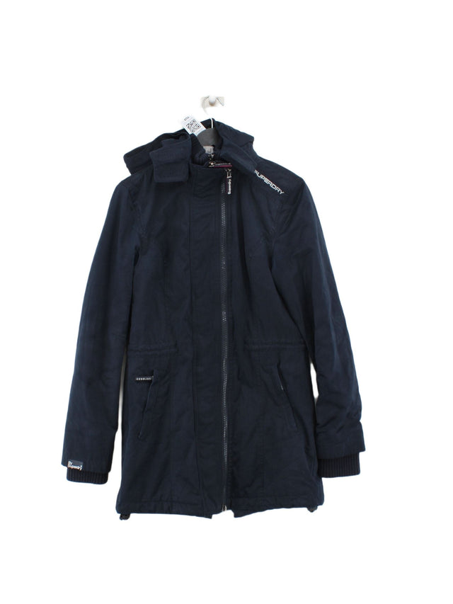 Superdry Women's Coat S Blue Polyester with Cotton