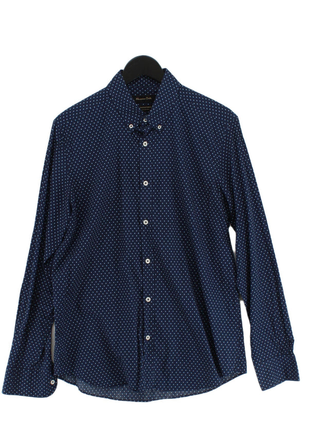 Massimo Dutti Men's Shirt L Blue 100% Cotton