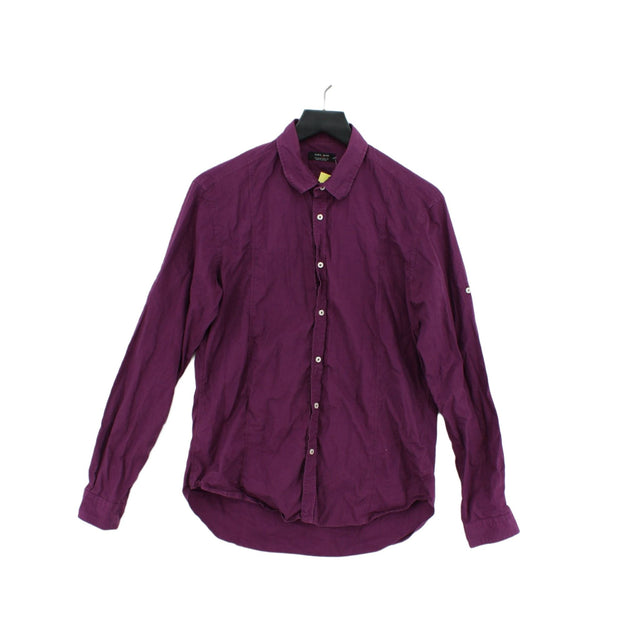 Zara Men's Shirt M Purple 100% Cotton