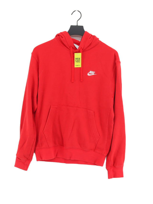 Nike Women's Hoodie S Red Cotton with Polyester