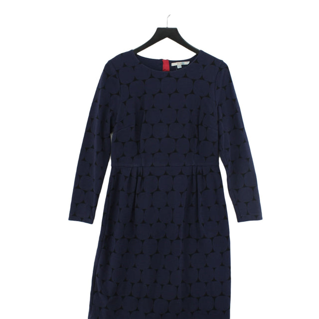 Boden Women's Midi Dress UK 12 Blue Cotton with Lyocell Modal