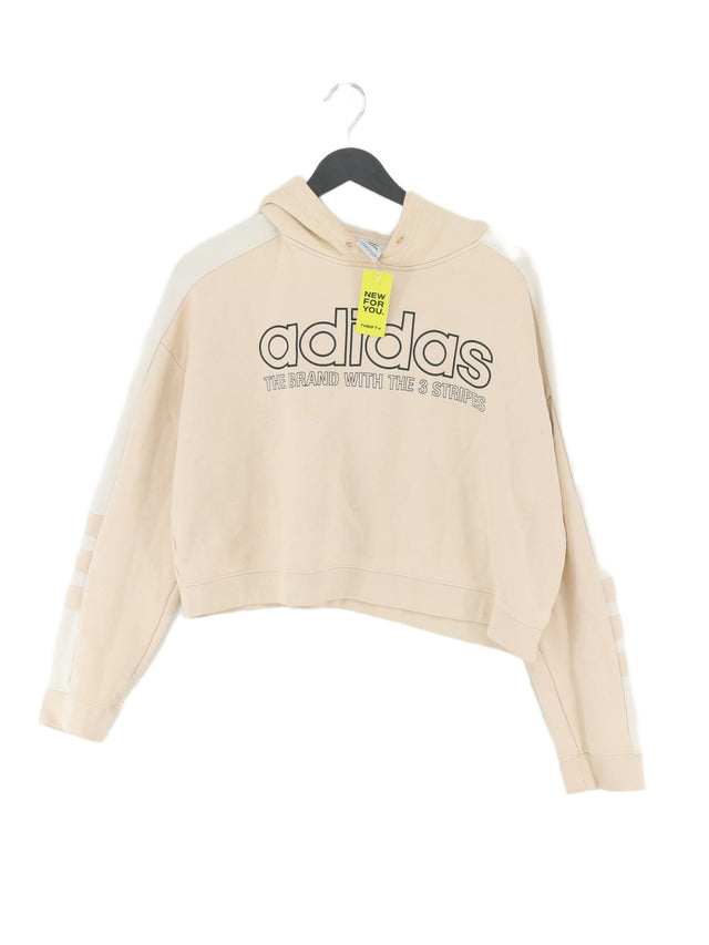 Adidas Women's Hoodie UK 14 Cream Cotton with Other