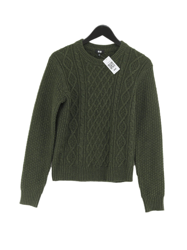 Uniqlo Women's Jumper XS Green Acrylic with Wool