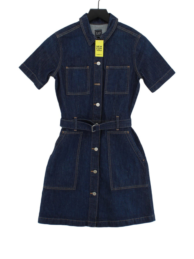 Gap Women's Midi Dress UK 4 Blue 100% Cotton
