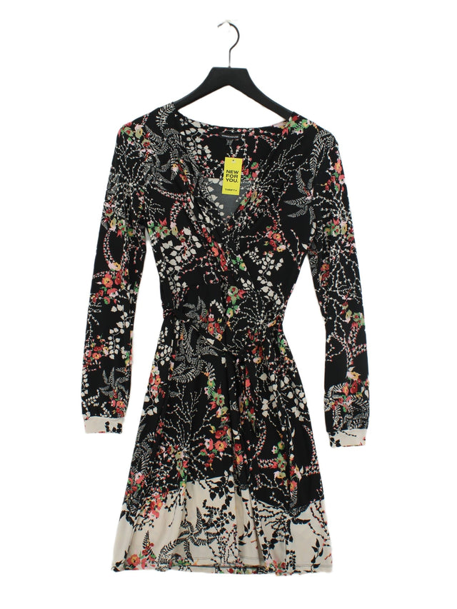 Warehouse Women's Midi Dress UK 10 Black Polyester with Elastane