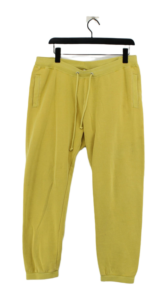 Hush Women's Sports Bottoms UK 14 Yellow Cotton with Polyester