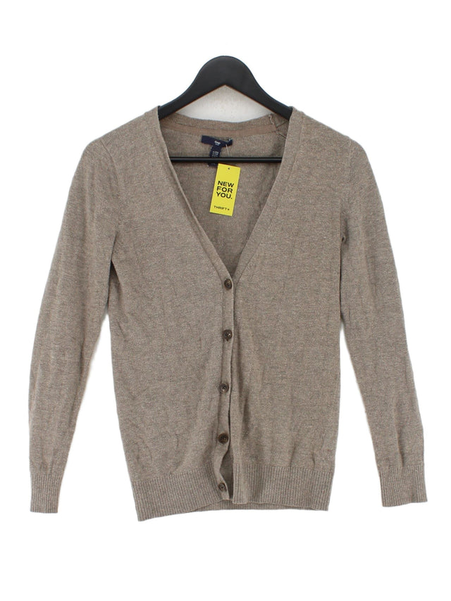 Gap Women's Cardigan XXS Tan Cotton with Polyamide